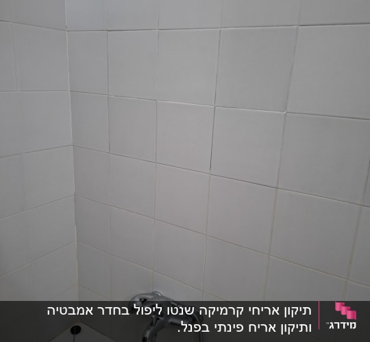 ברז אמבטיה עם אריחי קרמיקה